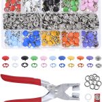 Mandala Crafts Metal Snap Button Kit - Snap on Buttons with Snap Fastener Tool for Sewing Clothing Leather Crafting 10 Assorted Colors 9.5mm 0.37 Inch